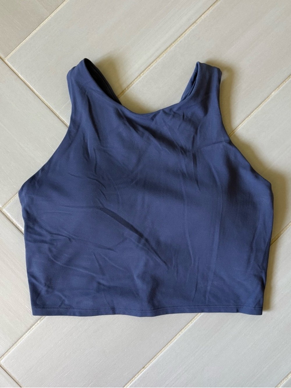 Athleta Navy High-Neck Cropped Tank